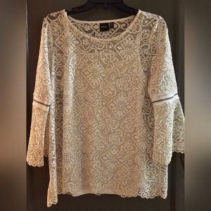Rafaella SP Beautiful Crochet like layered Beautiful TOP Blouse SMALL P